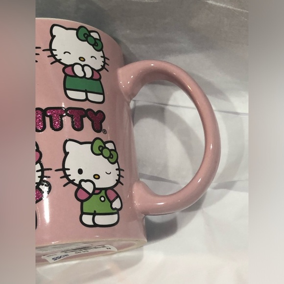Hello Kitty Pink glitter hello kitty monogram coffee mug cup new - Picture 9 of 16